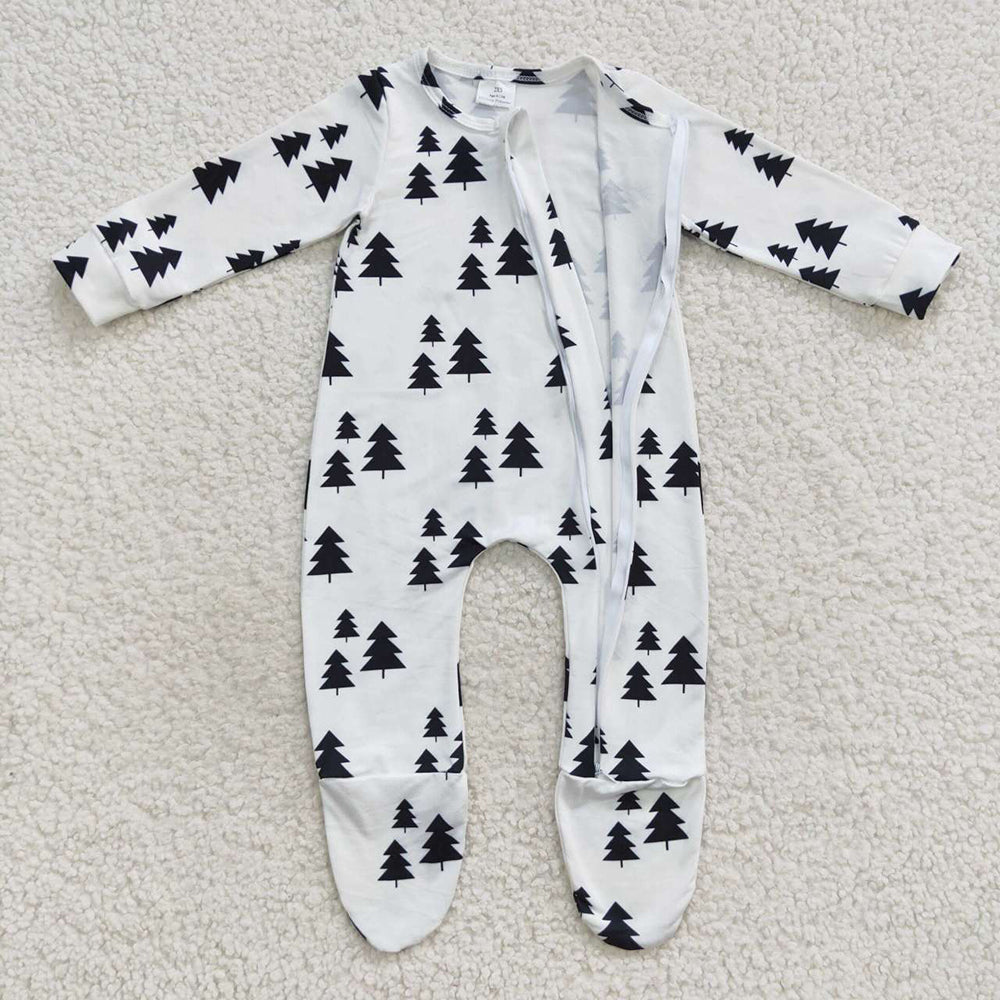 Baby Kids Tree Long Sleeve Zip Rompers