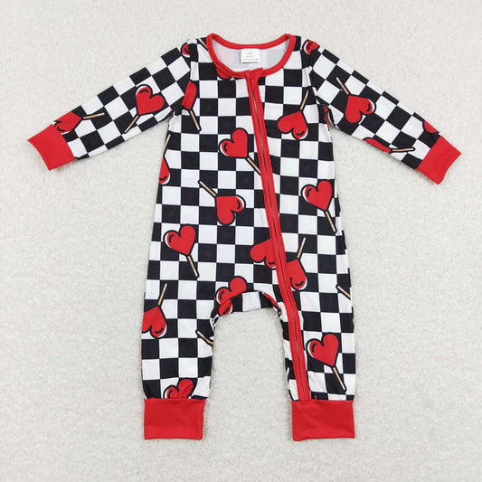 Baby Infant Toddler Valentines Hearts Zip Sleepers Rompers