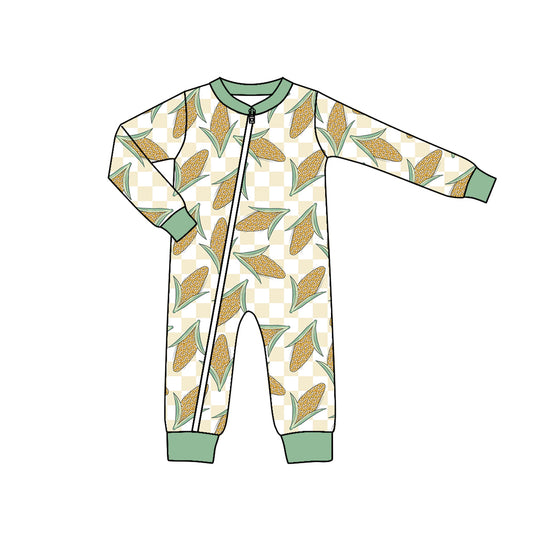 Baby Infant Boys Corns Long Sleeve Zip Rompers preorder(moq 5)