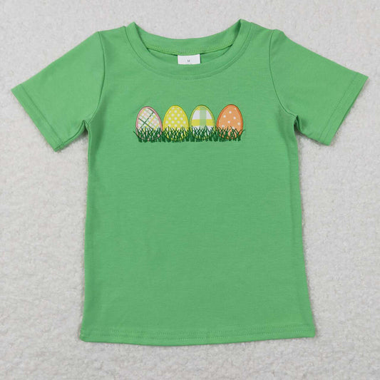 Baby Boys Easter Eggs Green Short Sleeve Shirt Tops