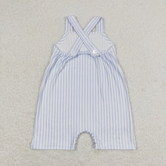 Baby Infant Boys Blue Stripes Pocket Rompers