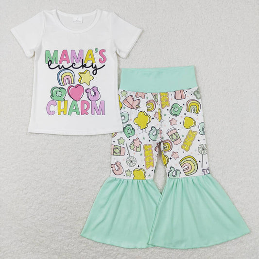 Baby Girls Mama's Charm Shirts Tops Bell Pants Clothes Sets