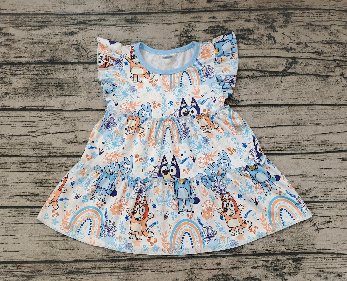 Baby Girls Dog Flowers Rainbow Tunic Tops