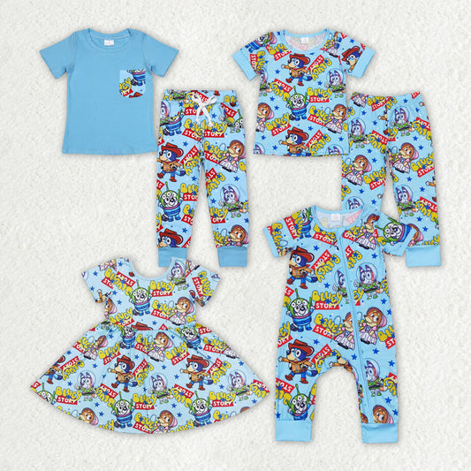 Baby Boys Dogs Sibling Summer Girls Dresses Clothes Sets