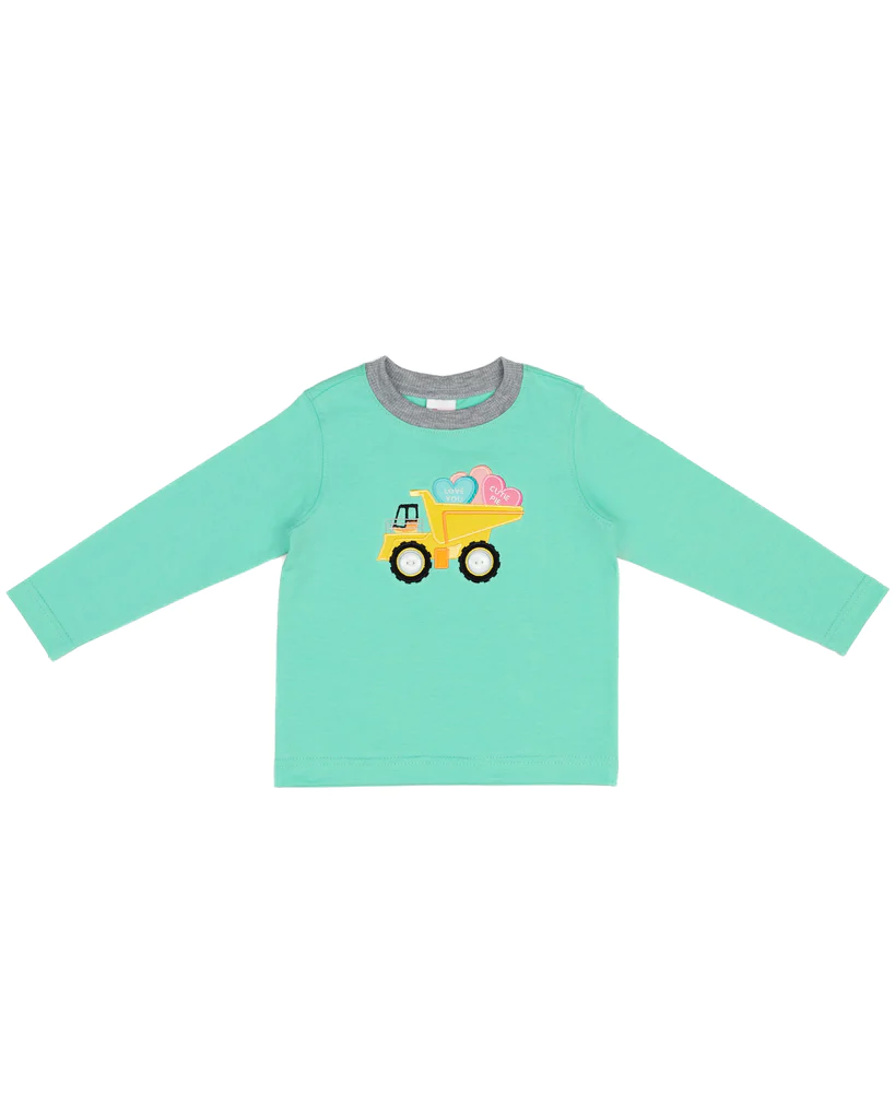 Baby Boys Green Hearts Long Sleeve Valentines Tee Shirts Tops preorder(moq 5)