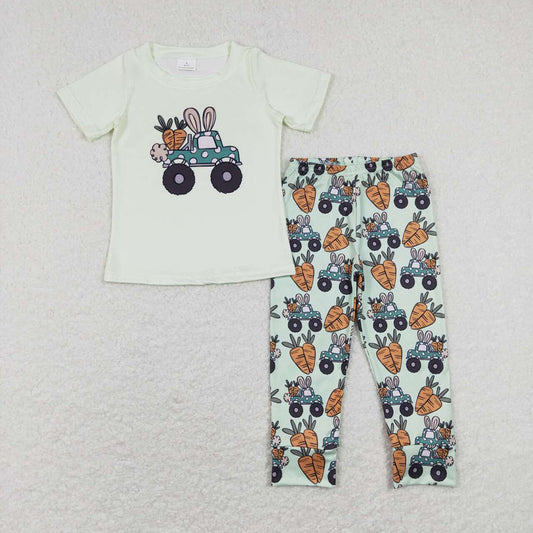 Baby Boys Easter Car Rabbit Shirts Top Pants Clothes Sets