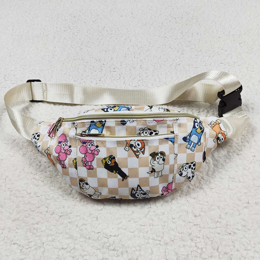 Baby Girls Dogs Checkered Small Fanny Bags