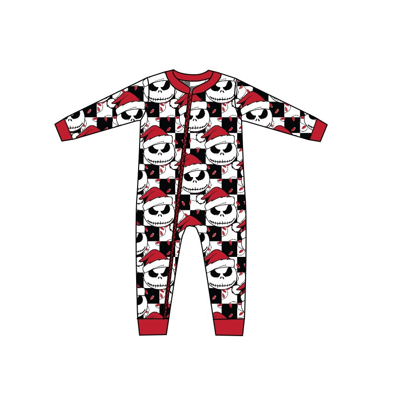 Christmas Ghost Baby Infant Long Sleeve Zip Rompers preorder(moq 5)