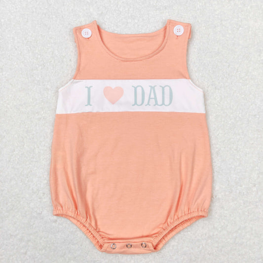 Baby Boys I Love Dad Sleeveless Summer Rompers