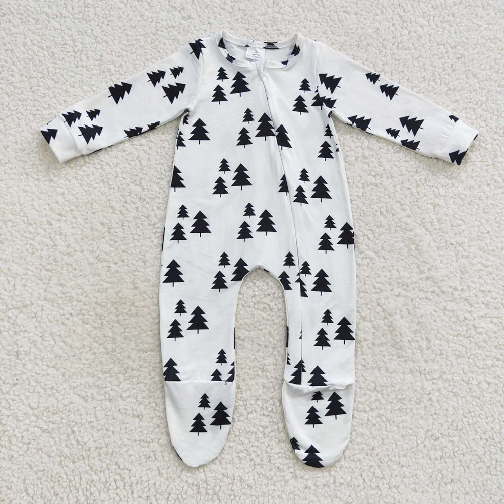 Baby Kids Tree Long Sleeve Zip Rompers