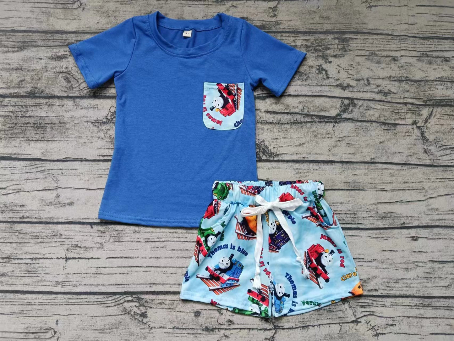 Baby Boys Train Short Sleeve Tee Shirts Tops Shorts Clothes Sets preorder (moq 5)