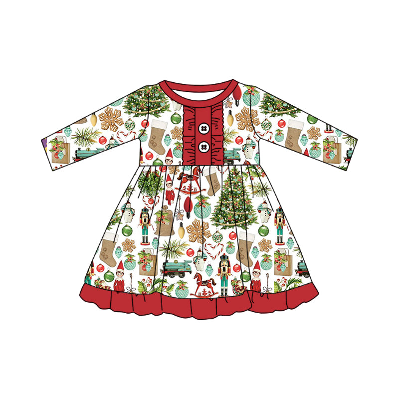 Baby Girls Christmas Soldier Red Dresses preorder(moq 5)