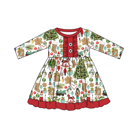 Baby Girls Christmas Soldier Red Dresses preorder(moq 5)