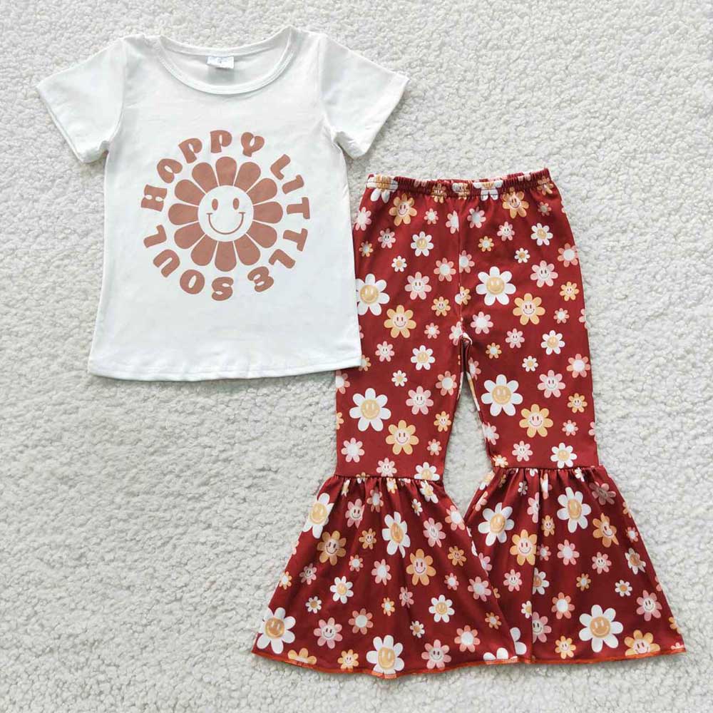 Baby Girls Happy Little Soul Bell Pants Clothes Sets