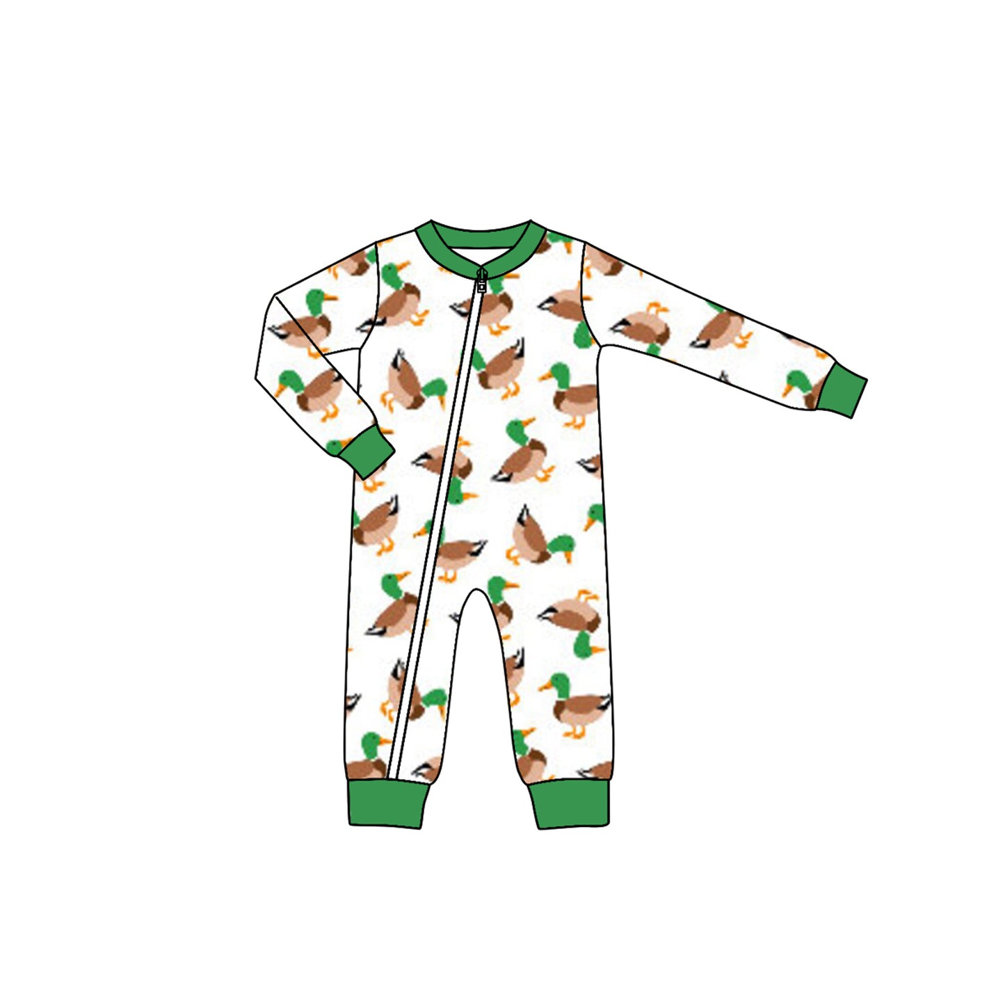 Baby Boys Duck Long Sleeve Zip Rompers preorder(moq 5)