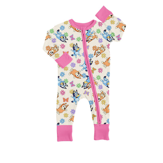 Baby Girls Butterfly Cartoon Dog Long Sleeve Rompers preorder(moq 5)