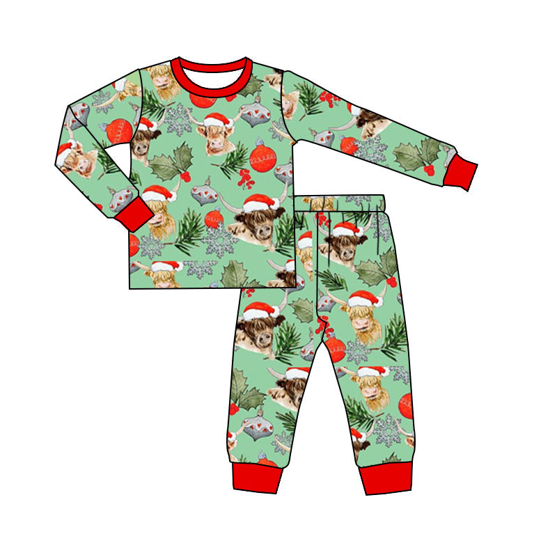 Baby Boys Cow Christmas Pajamas Clothing Sets preorder(moq 5)