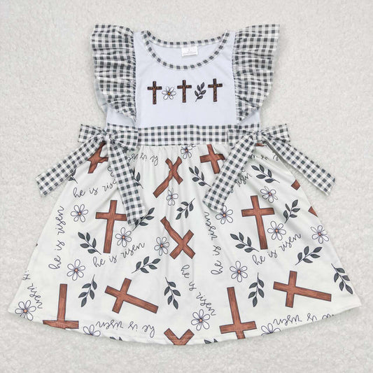 Baby Girls Toddler Easter Cross Knee Length Dresses