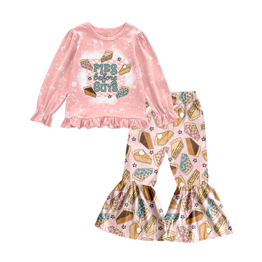 Baby Girls Pies Pink Shirt Ruffle Pants Clothes Sets preorder(moq 5)