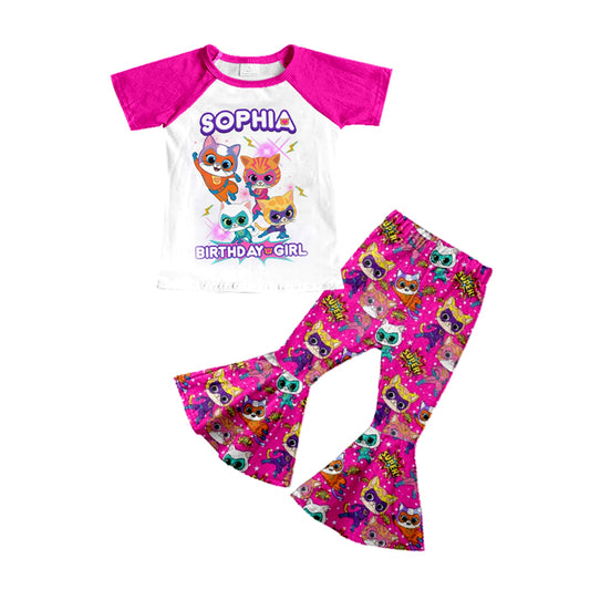 Baby Girls Brithday Cat Bell Pants Clothes Sets preorder(moq 5)