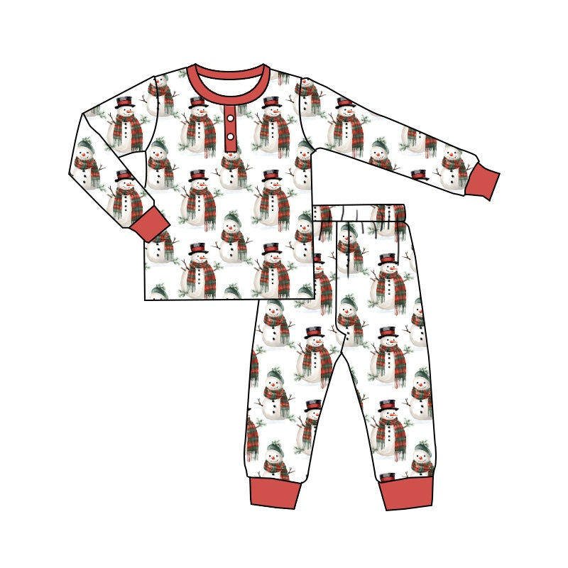 Baby Boys Christmas Snowman Pajamas Clothes Sets preorder(moq 5)