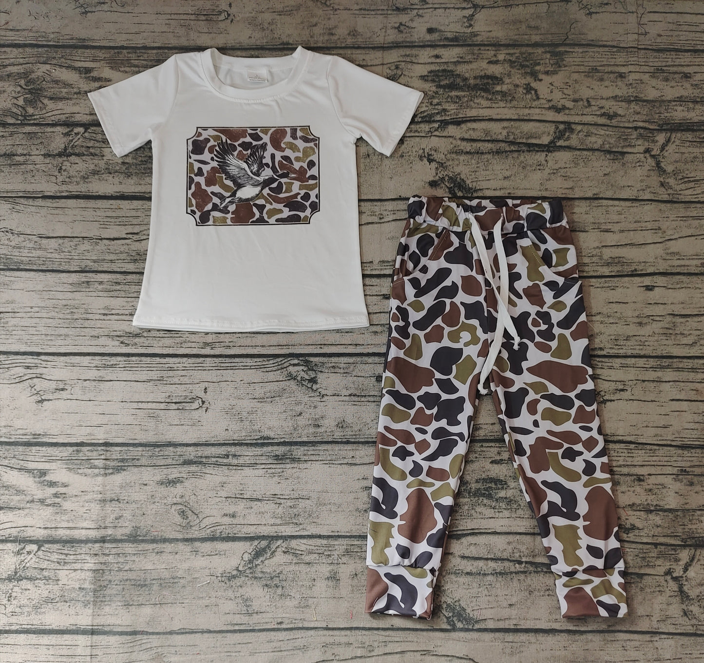 Baby Boys Camo Duck Shirt Jogger Pants Clothes Sets