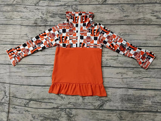 Baby Girls B Team College Football Zip Pullovers Tops preorder(MOQ 5)