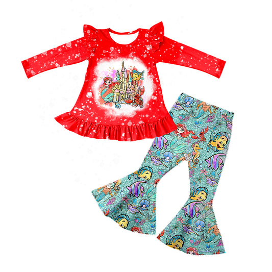 Baby Girls Fish Red Bell Pants Clothing Sets preorder(moq 5)