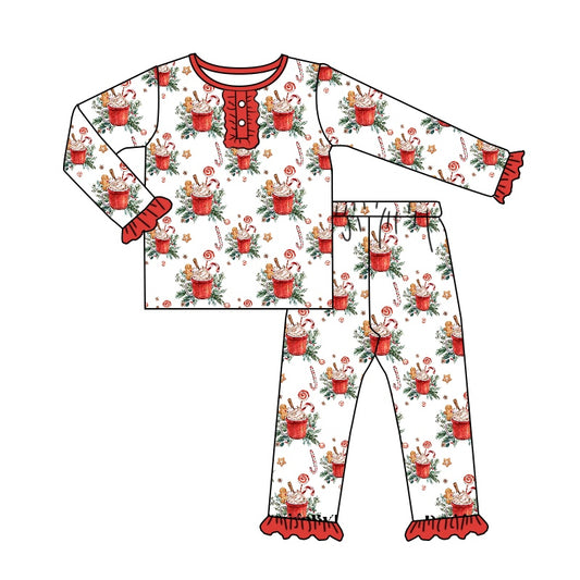 Baby Girls Christmas Cups Pajamas Clothes Sets preorder(moq 5)