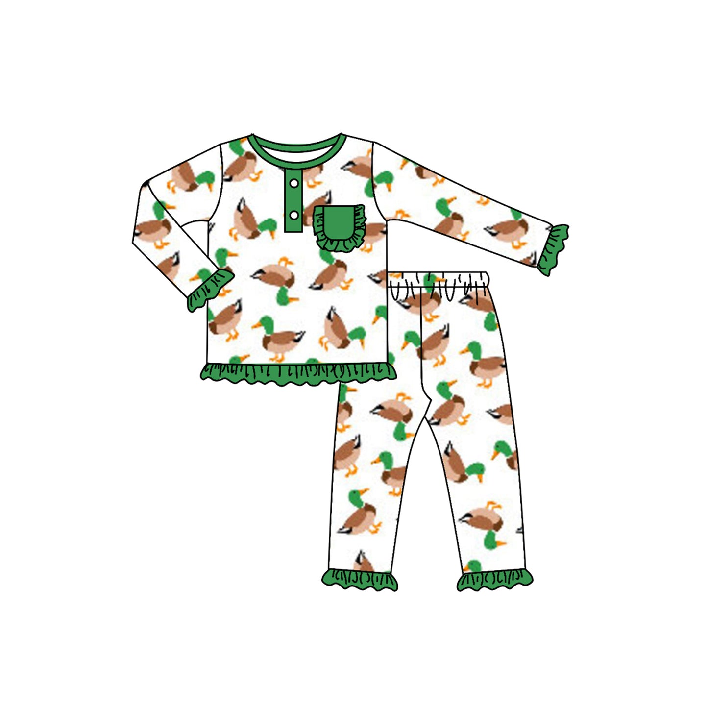 Baby Girls Duck Pajamas Clothes Sets preorder(moq 5)