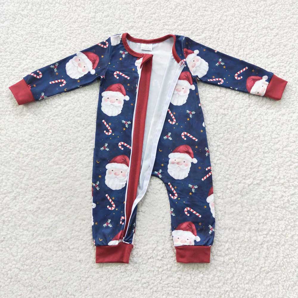 Baby Girls Christmas Santa Zip Rompers