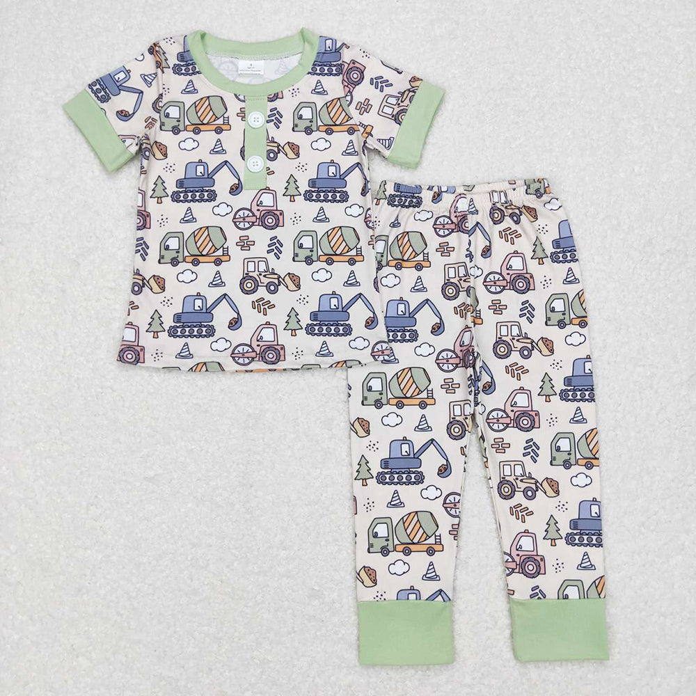 Baby Boys Short Sleeve Construction Tee Shirts Pants Pajamas Clothing Sets