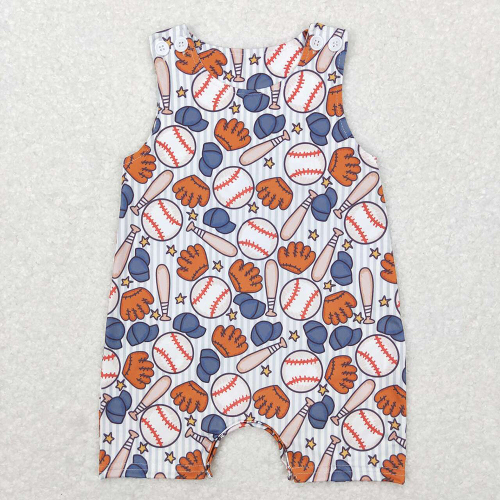 Baby Boys Baseball Sleeveless Rompers