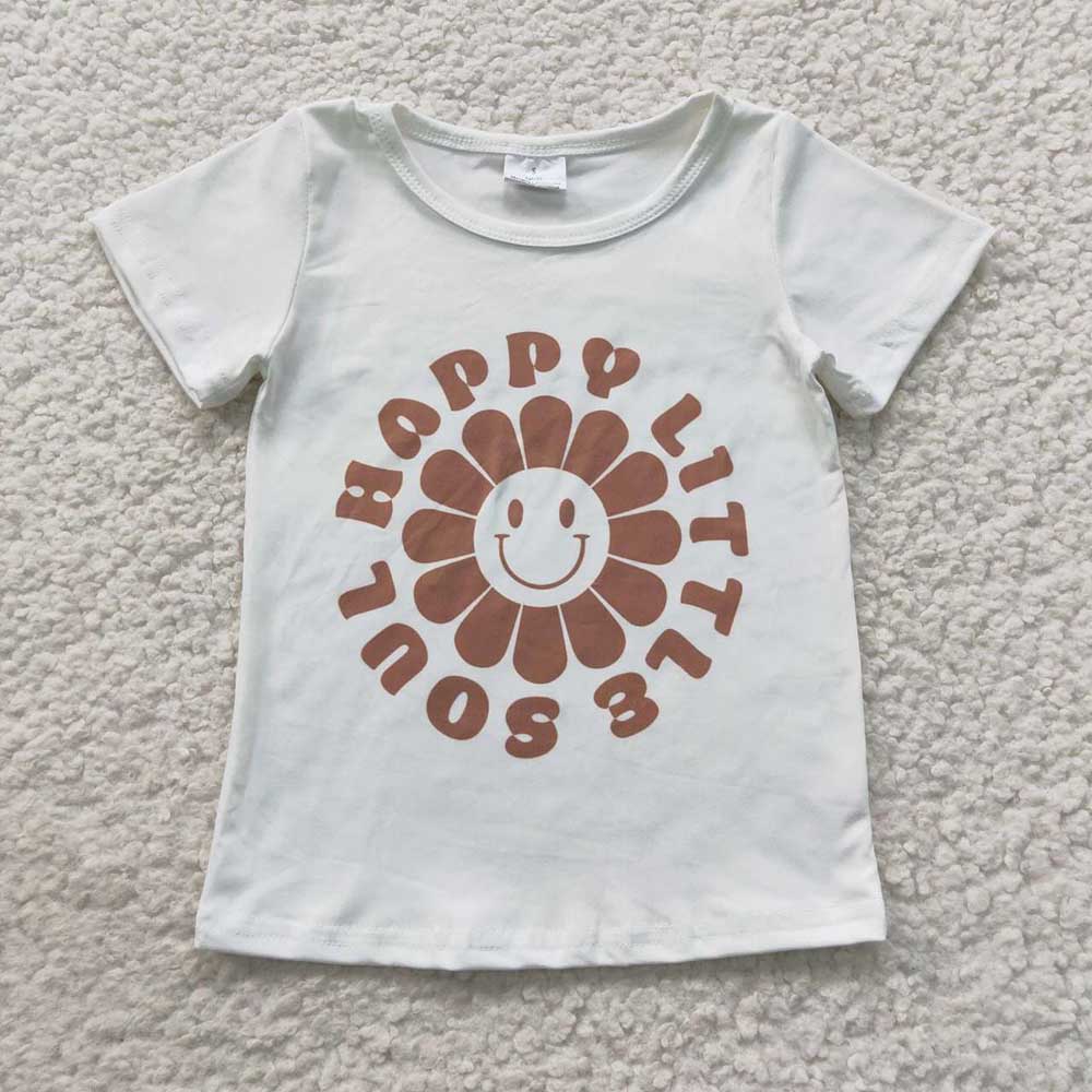 Baby Girls Happy Little Soul White Tee Shirts Tops