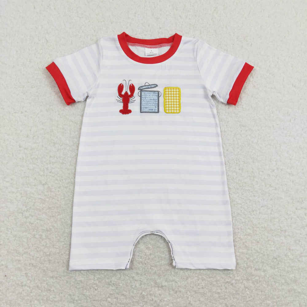 Baby Infant Boys Crawfish Boiled Corn Short Sleeve Rompers