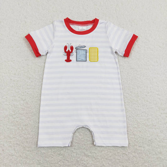 Baby Infant Boys Crawfish Boiled Corn Short Sleeve Rompers