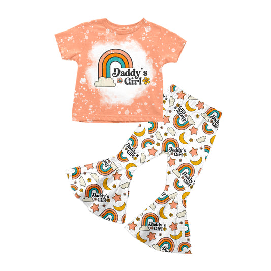 Baby Girls Daddy's Girl Rainbow Bell Pants Clothes Sets preorder(moq 5)