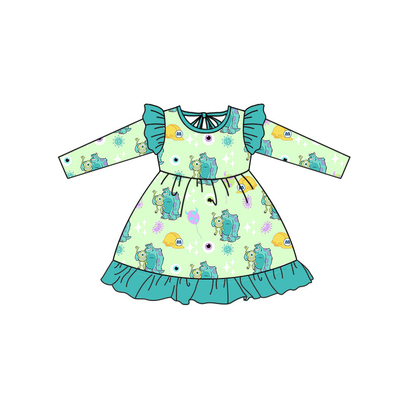 Baby Girls Monster Ruffle Dresses preorder(moq 5)