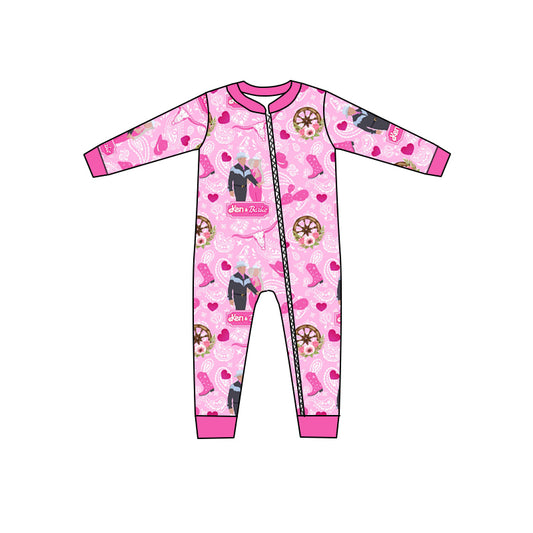 Baby Girls Doll Pink Zip Rompers preorder(moq 5)