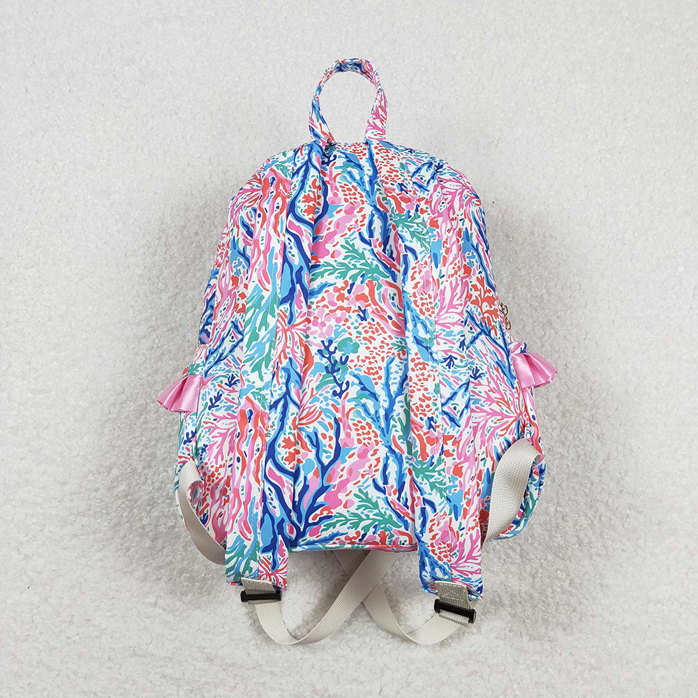 Baby Girls Pink Blue Flowers Backpack Back Bags