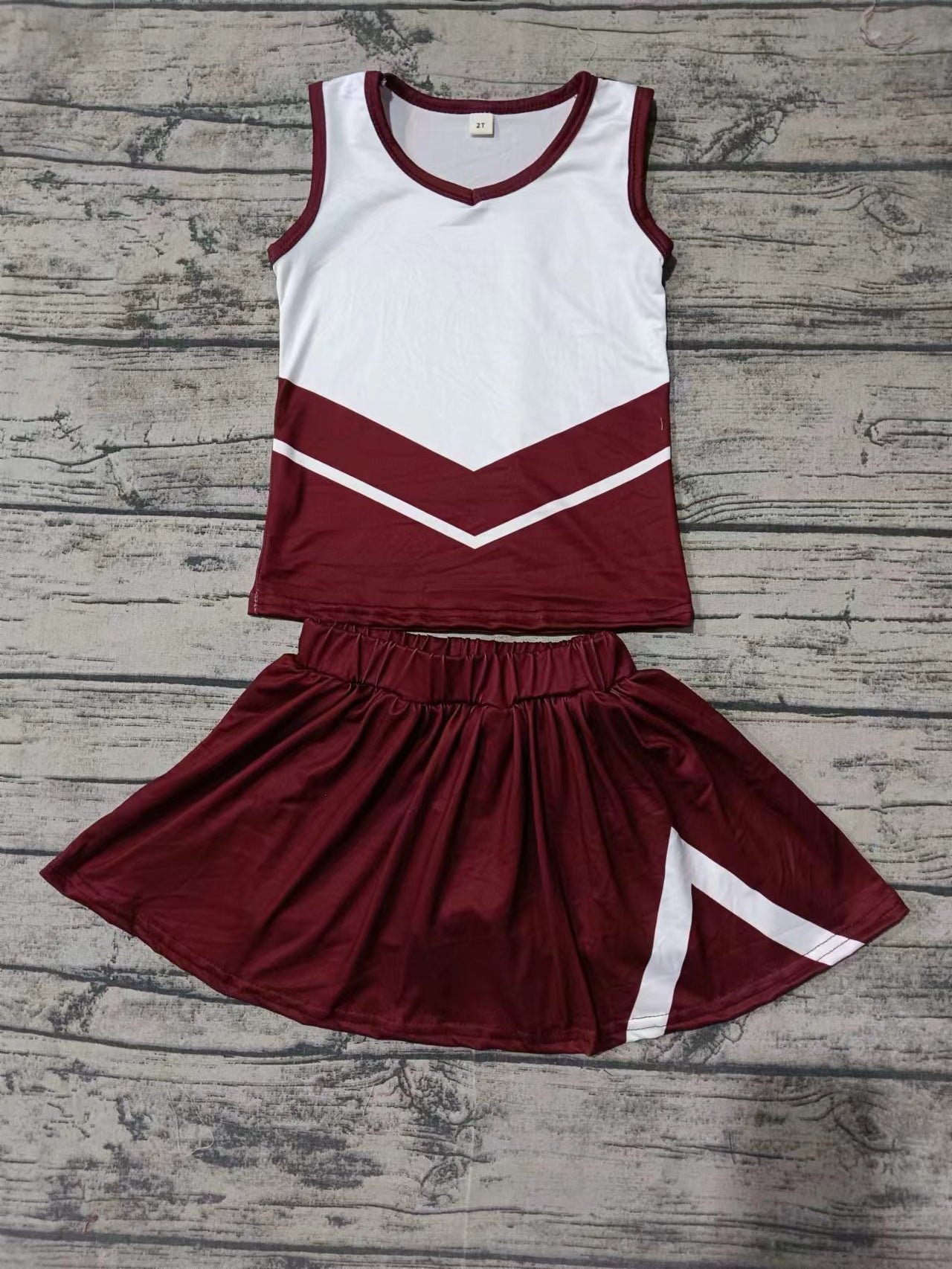 Baby Girls Wine Cheer Team Tee Shirt Skirts Clothes Sets preorder(moq 5)