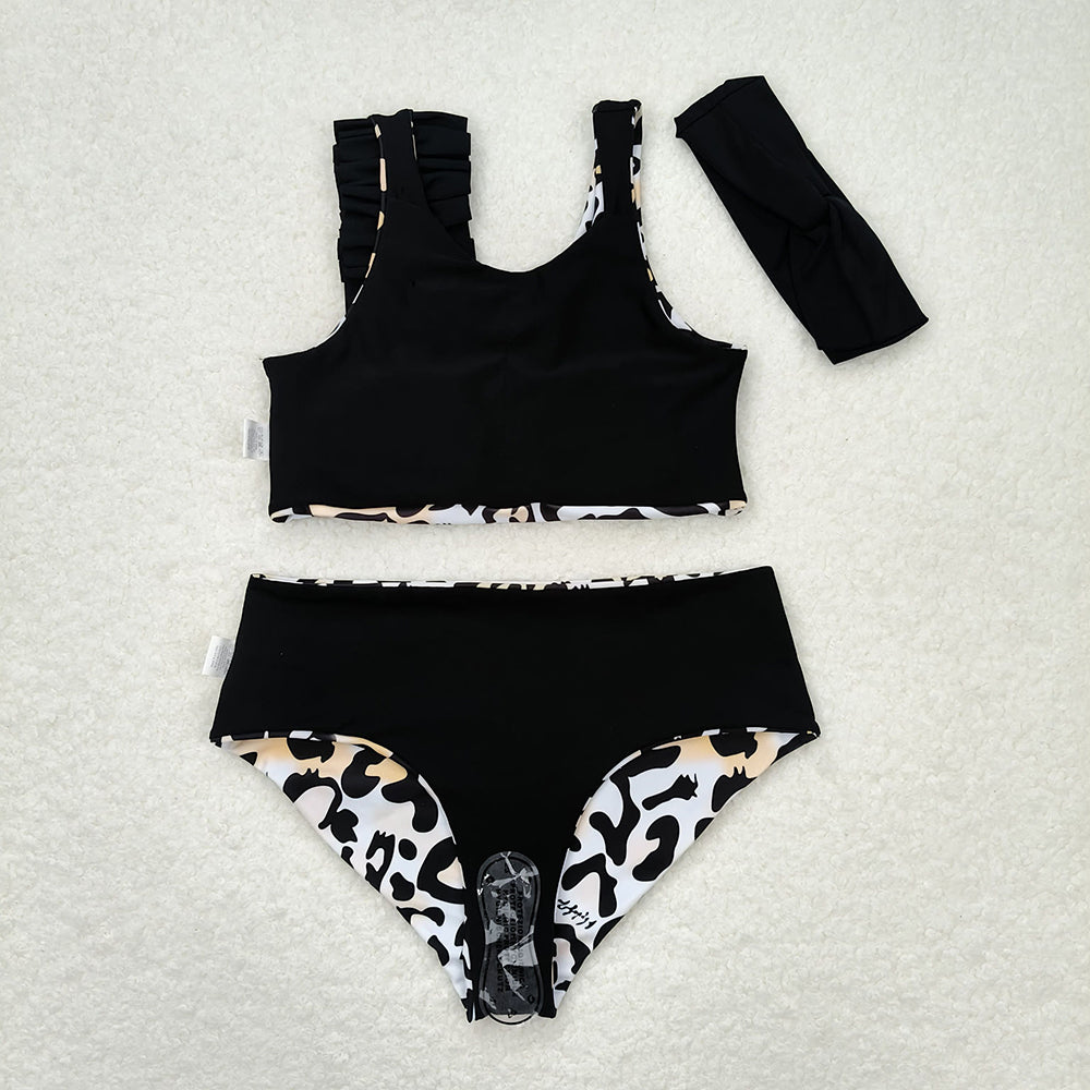 Baby Infant Girls Leopard Print 3pcs Swimsuits