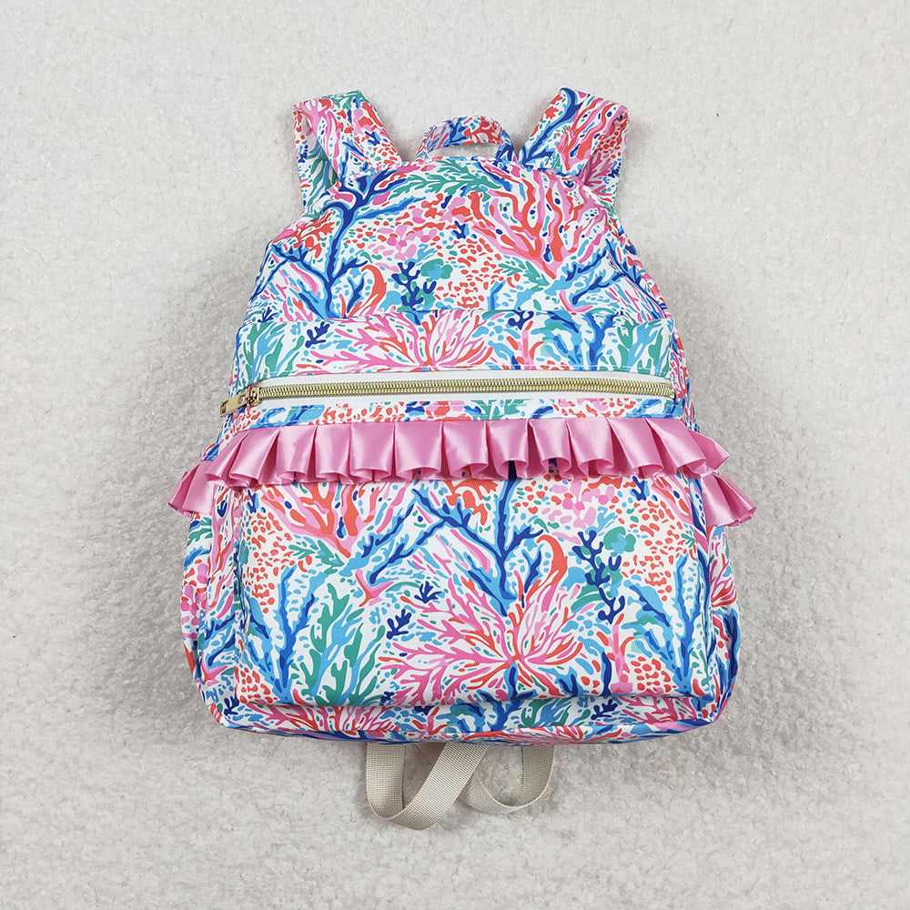 Baby Girls Pink Blue Flowers Backpack Back Bags