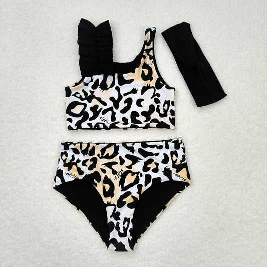 Baby Infant Girls Leopard Print 3pcs Swimsuits