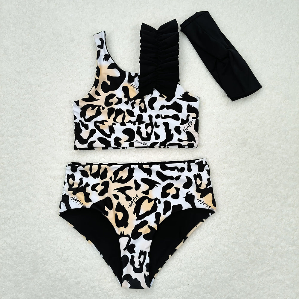 Baby Infant Girls Leopard Print 3pcs Swimsuits