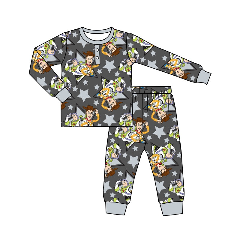 Baby Boys Cartoon Toys Gray Pajamas Clothes Sets preorder(moq 5)