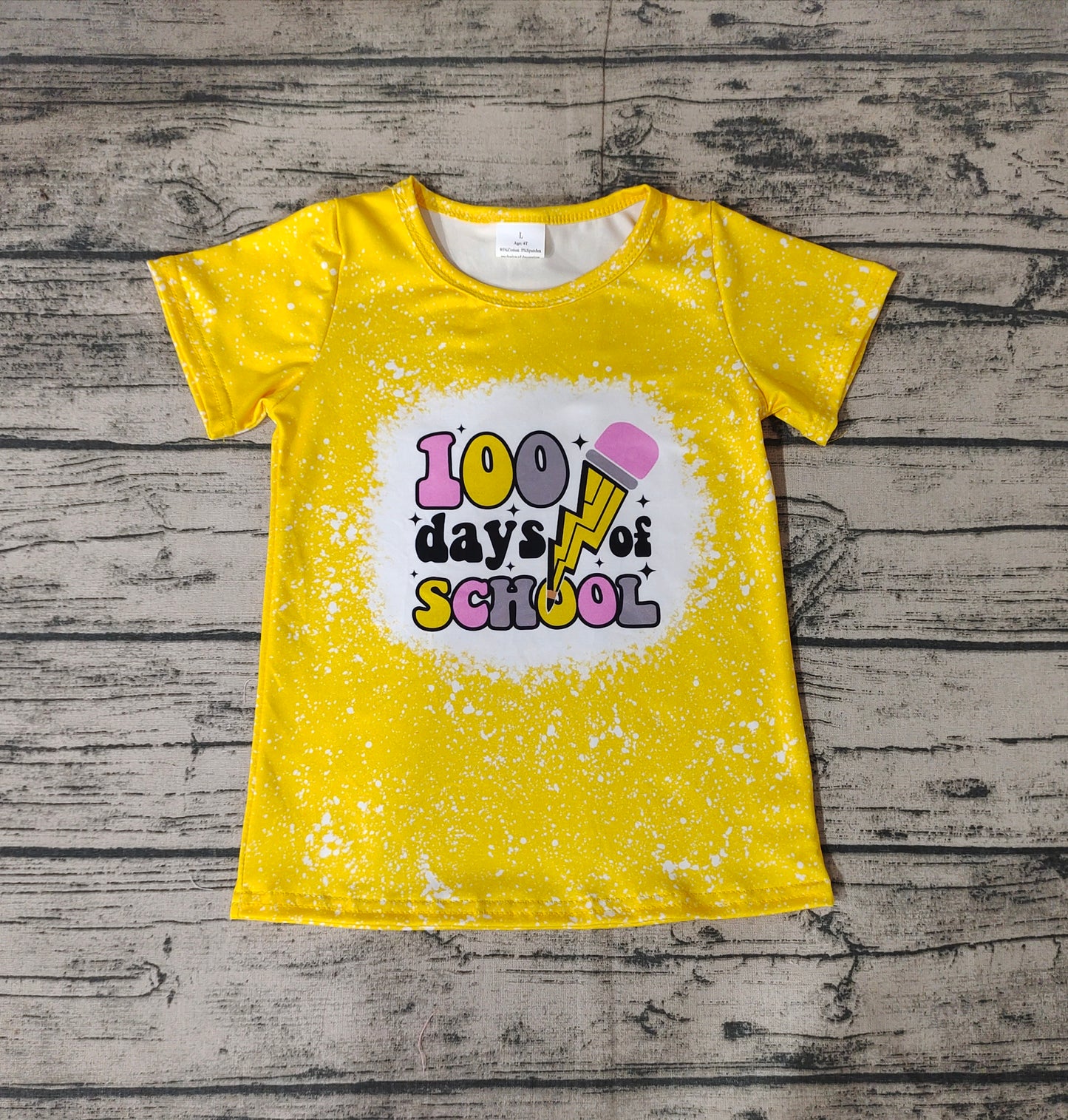 Baby Girls 100 Days Of School Short Sleeve Tee Shirts Tops