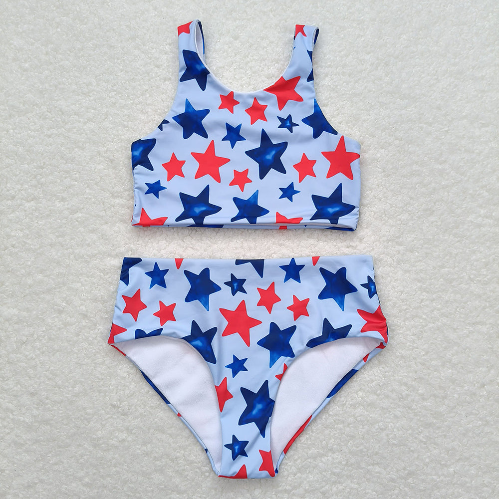 Baby Infant Girls Stars 4th Of July 2pcs Swimsuits