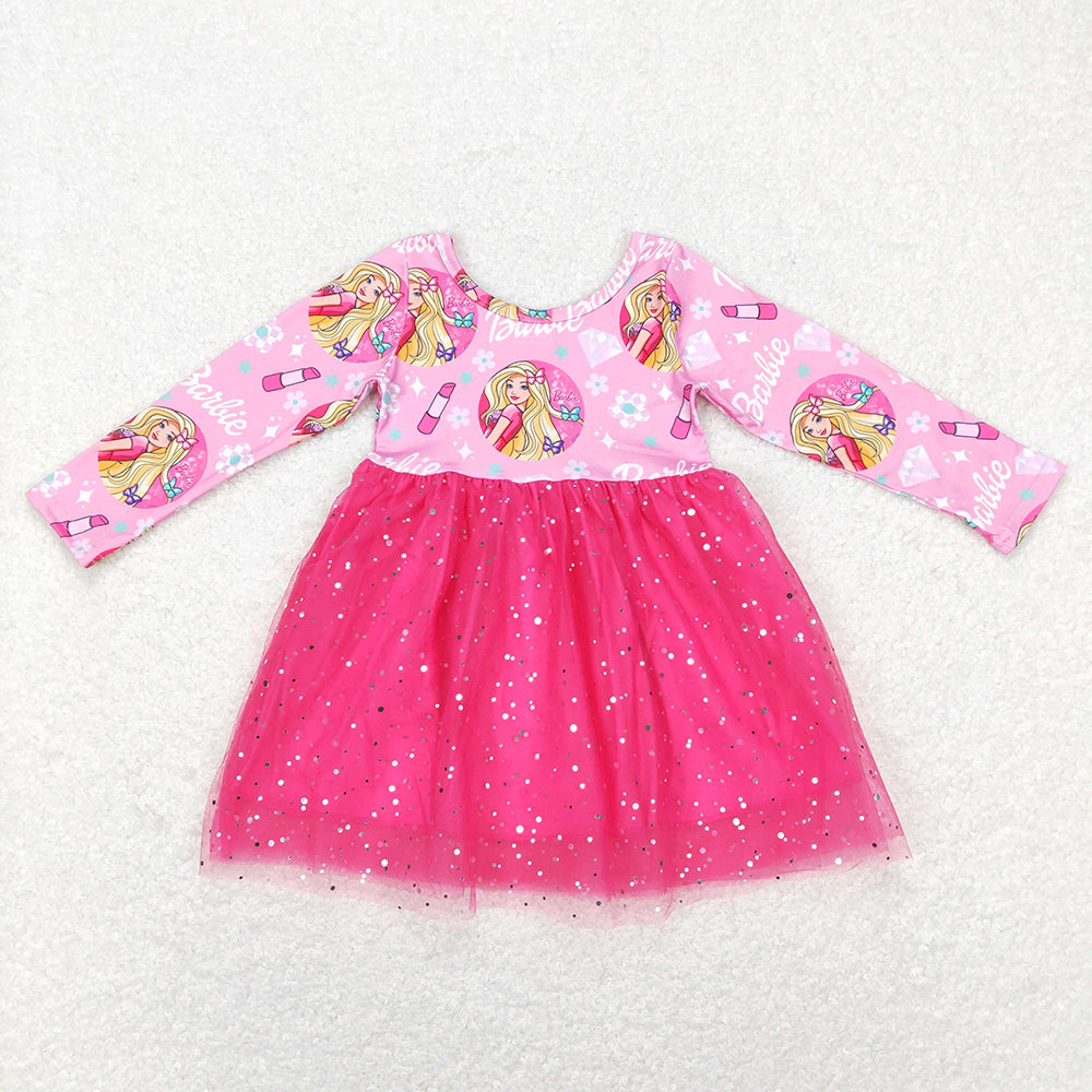 Baby Girls Valentines Doll Pink Tutu Knee Length Dresses