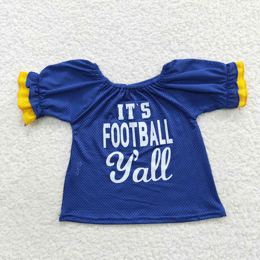 Baby Girls Team Sports Royal Blue Football Shirts Tops